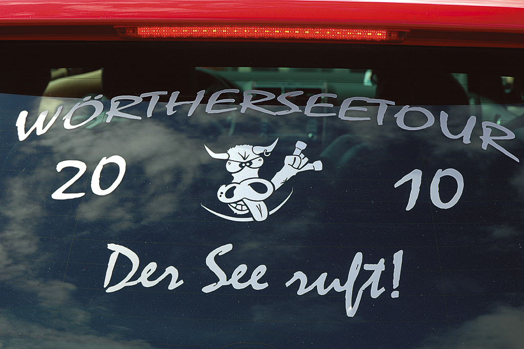 GTI-Treffen am Wörthersee 2010: Gesehen auf einer Heckscheibe. 