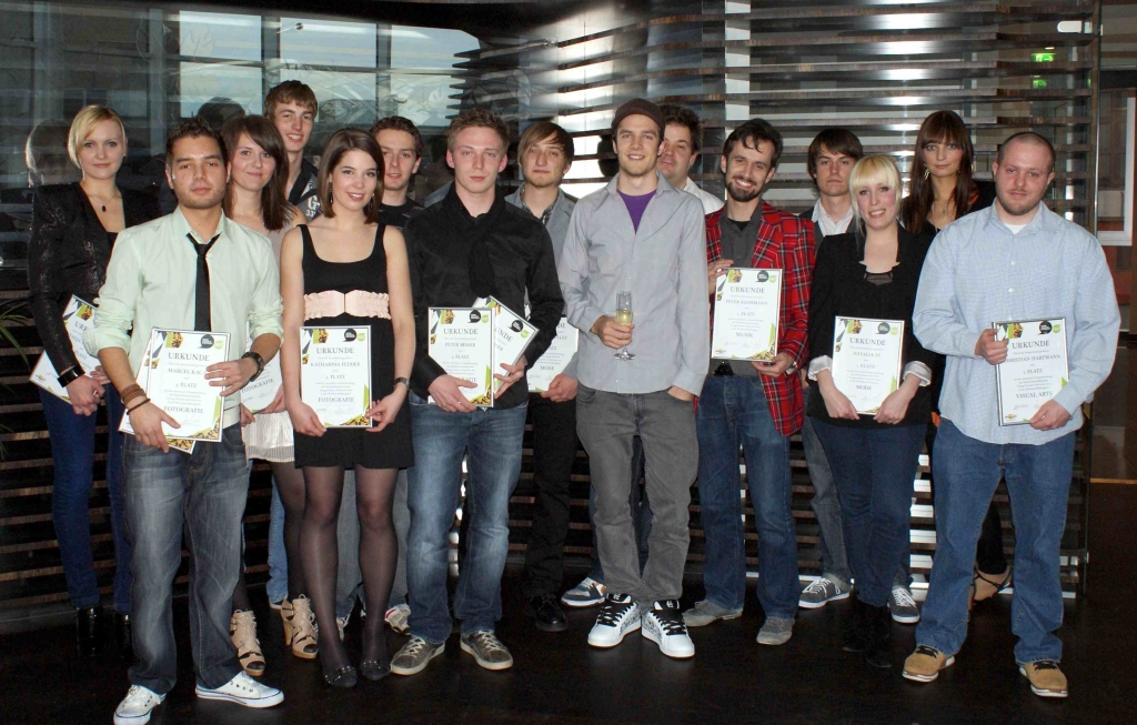 Gruppenbild aller Young Creative Chevrolet-Gewinner 2010 (Deutschland) 