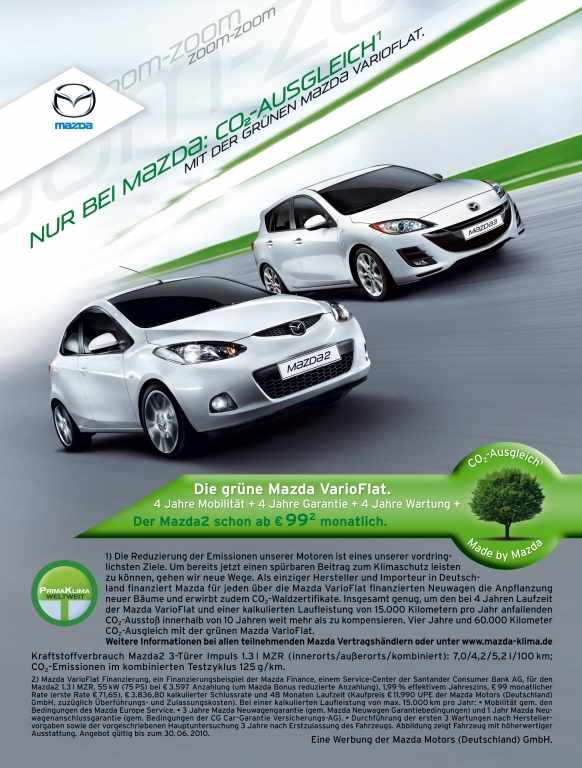 Mazda pflanzt Bäume für Autos 