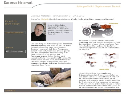 Rätselraten um ein neues Motorrad aus Deutschland 