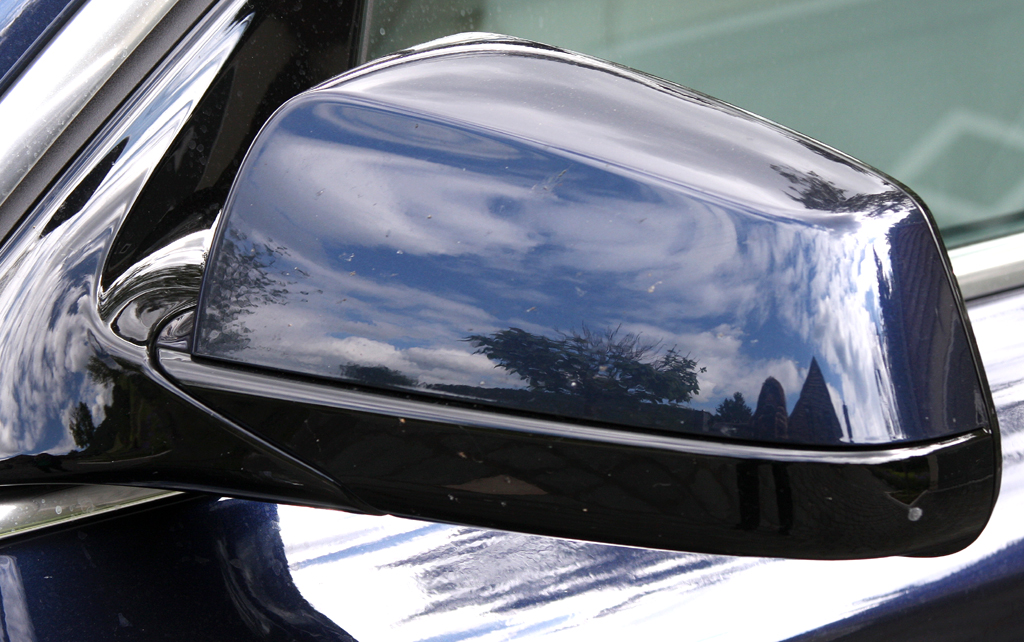 BMW 5er GT: Blick auf den Außenspiegel. 