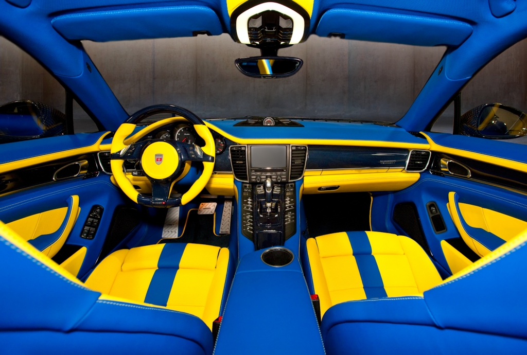 Blau-gelbes Innendesign