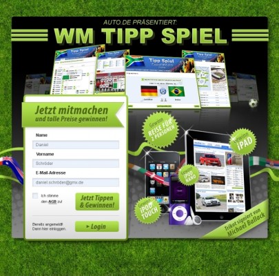 auto.de WM-Tippspiel: Das große Gewinnspiel zur Fußballweltmeisterschaft 2010