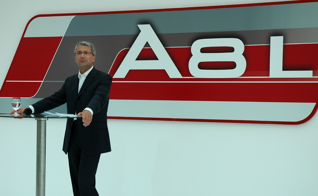 Audi A8 lang: Audi-Chef Rupert Stadler bei der Präsentation in Salzburg.