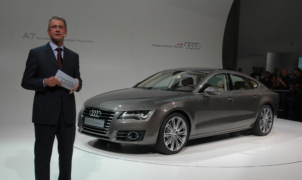 Audi-Chef Rupert Stadler bei der Weltpremiere des neuen A7 Sportback in der Münchner Pinakothek der Moderne.