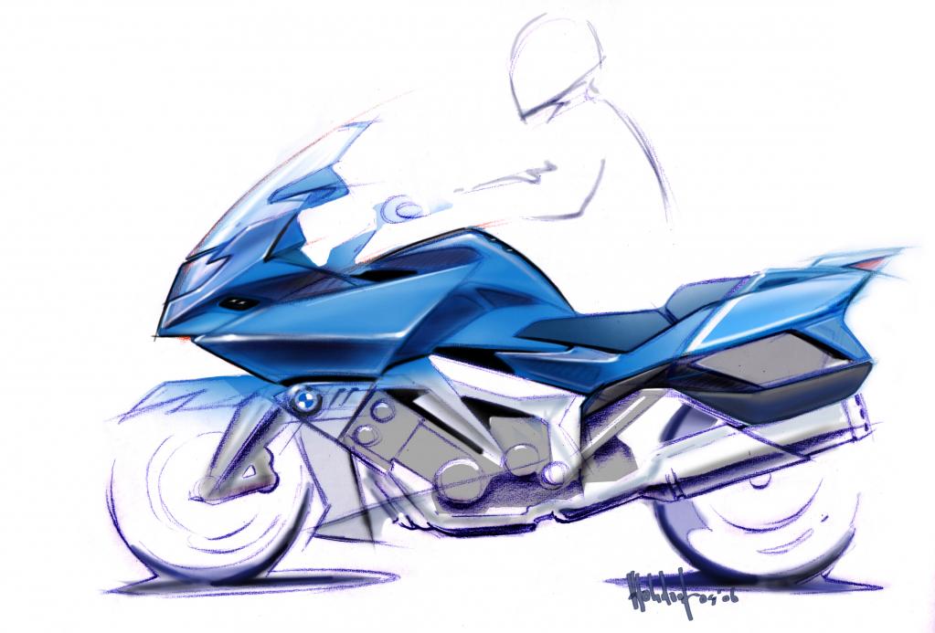 Designskizze der BMW K 1600.