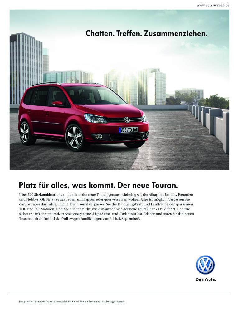 Modularer Marketingansatz für Touran und Sharan Kampagnen