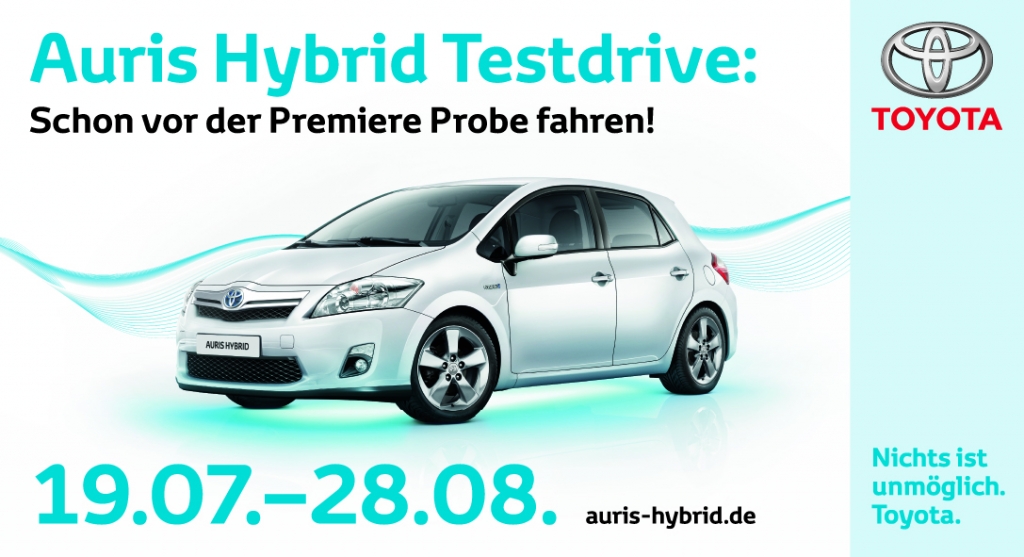 Toyota geht mit dem Auris Hybrid auf Sommertour