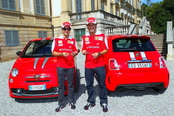 Alonso und Massa fahren Abarth 695 Tributo Ferrari