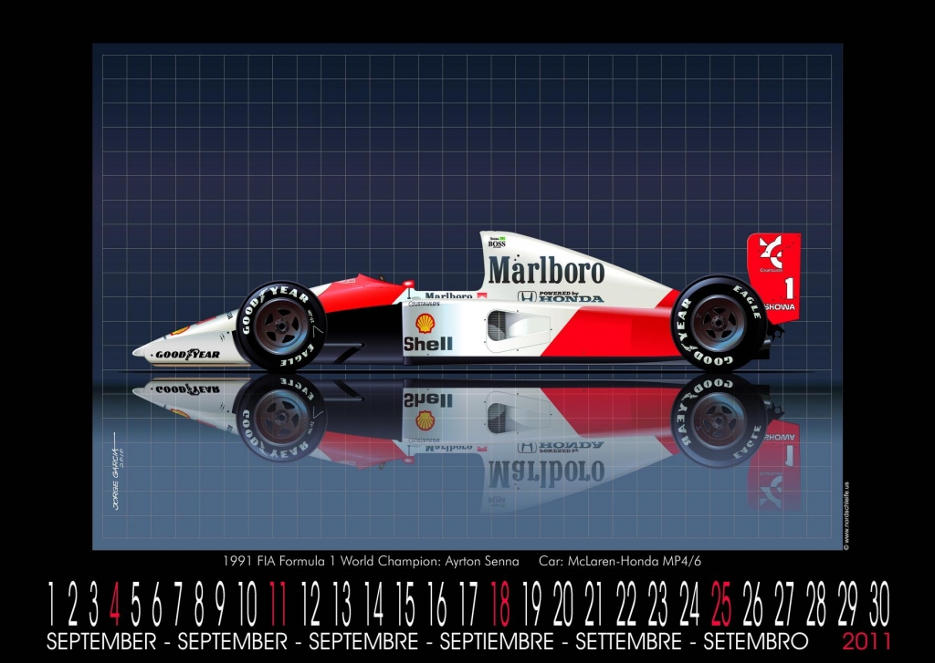 Formel 1 trifft Kunst: World Champion Cars Kalender 2011 von Jorge Garcia 