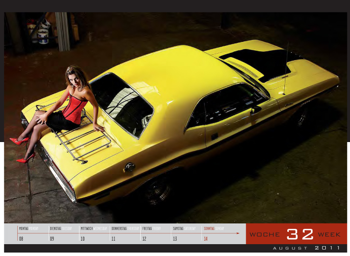 Girls & legendary US-Cars 2011: Carlos Kellá präsentiert 52 Mädchen mit Motoren