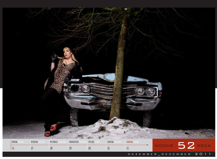 Girls & legendary US-Cars 2011: Carlos Kellá präsentiert 52 Mädchen mit Motoren