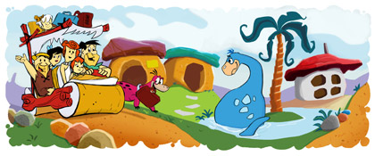 Google Doodle zum 50. Geburtstag der Feuersteins