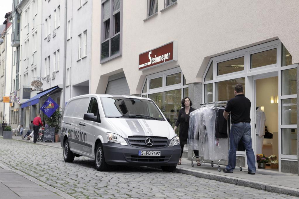 Mit Elektroantrieb rollt der Mercedes Vito E-Cell daher. 