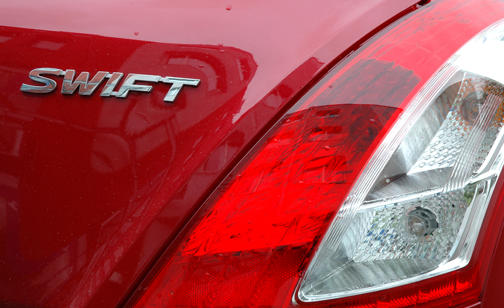 Suzuki Swift: Hintere Leuchteinheit mit Modellschriftzug.