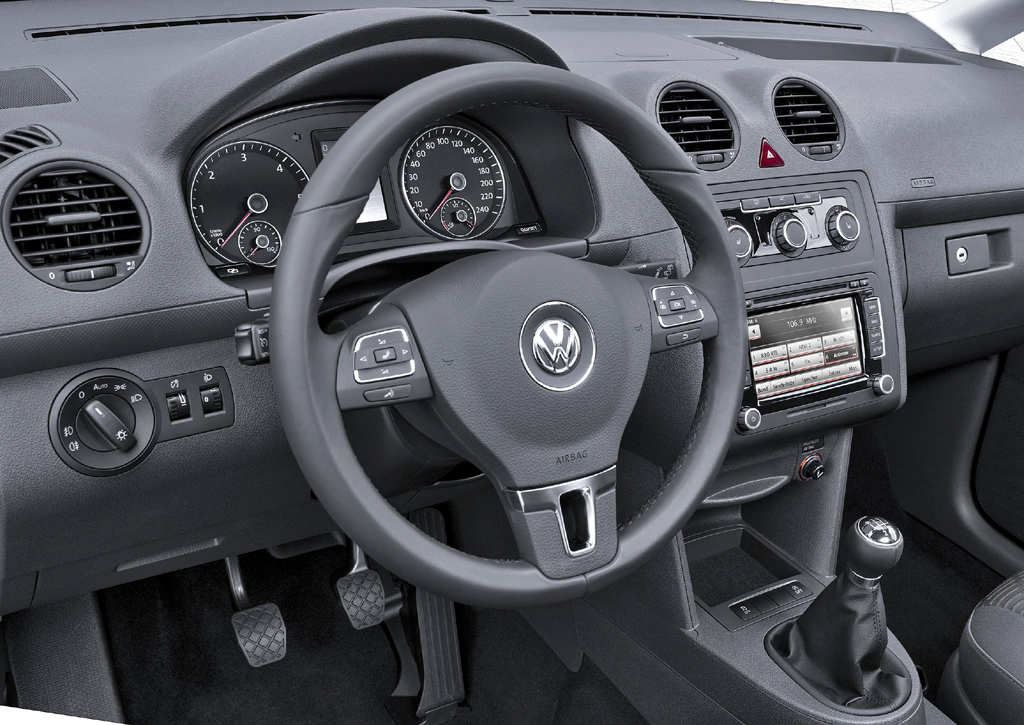 VW Caddy: Blick ins Innere. 