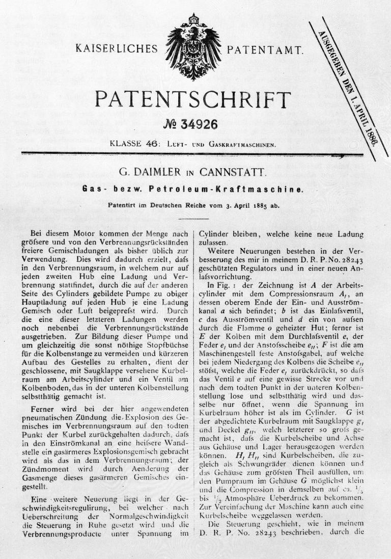 Daimler Reitwagen von 1885.