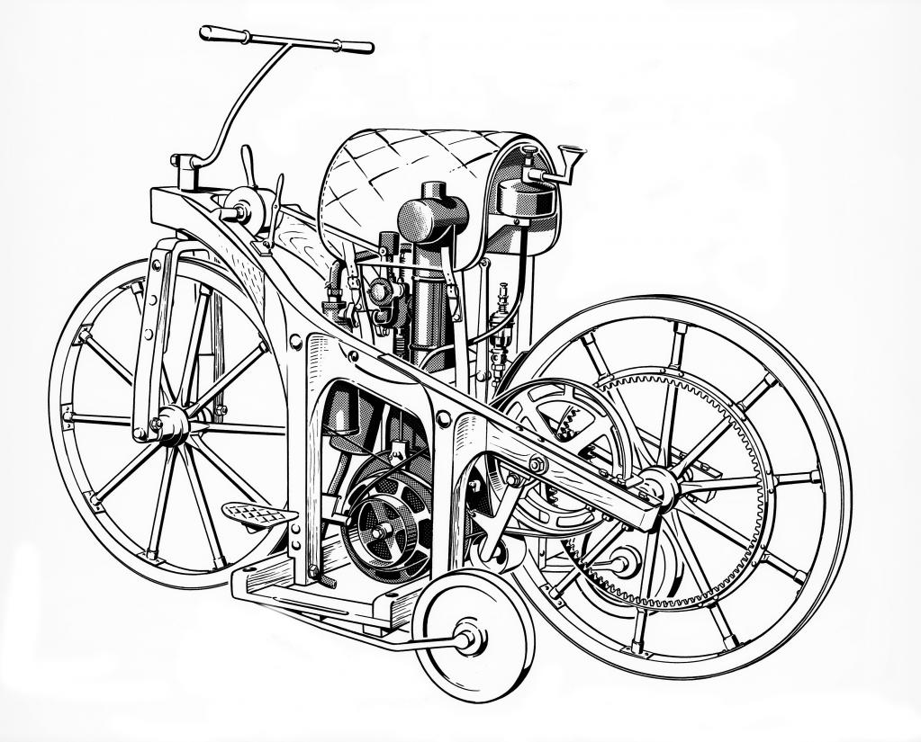 Daimler Reitwagen von 1885.