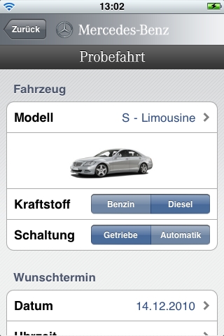 Probefahrt jetzt einfach mit dem iPhone buchen