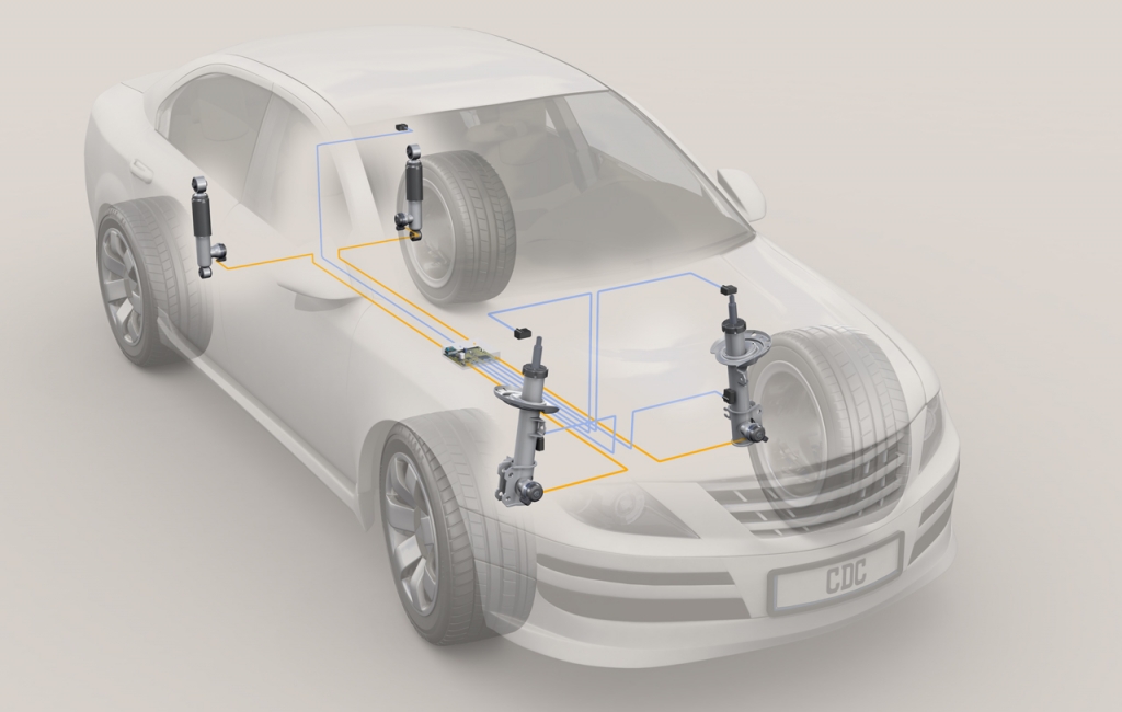 Saab 9-5 mit adaptiven Dämpfersystem von ZF