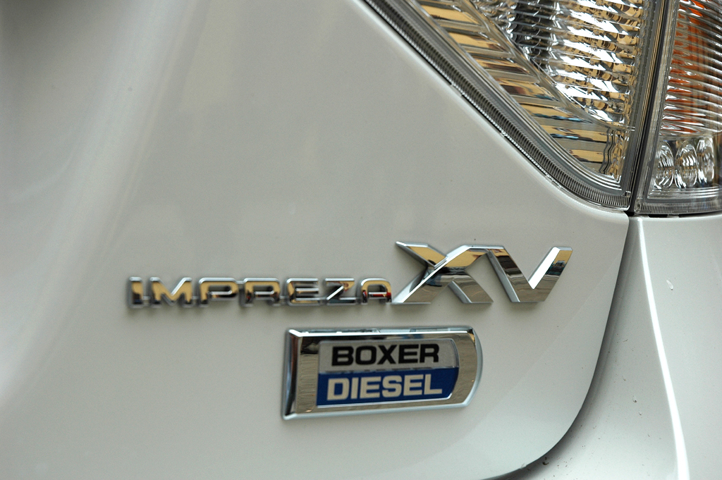 Subaru Impreza XV: Modellschriftzug mit Hinweis auf die Selbstzünder-Motorisierung.