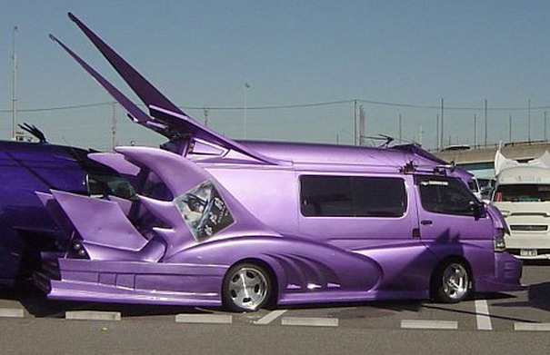 Der lila Matmobil-Van