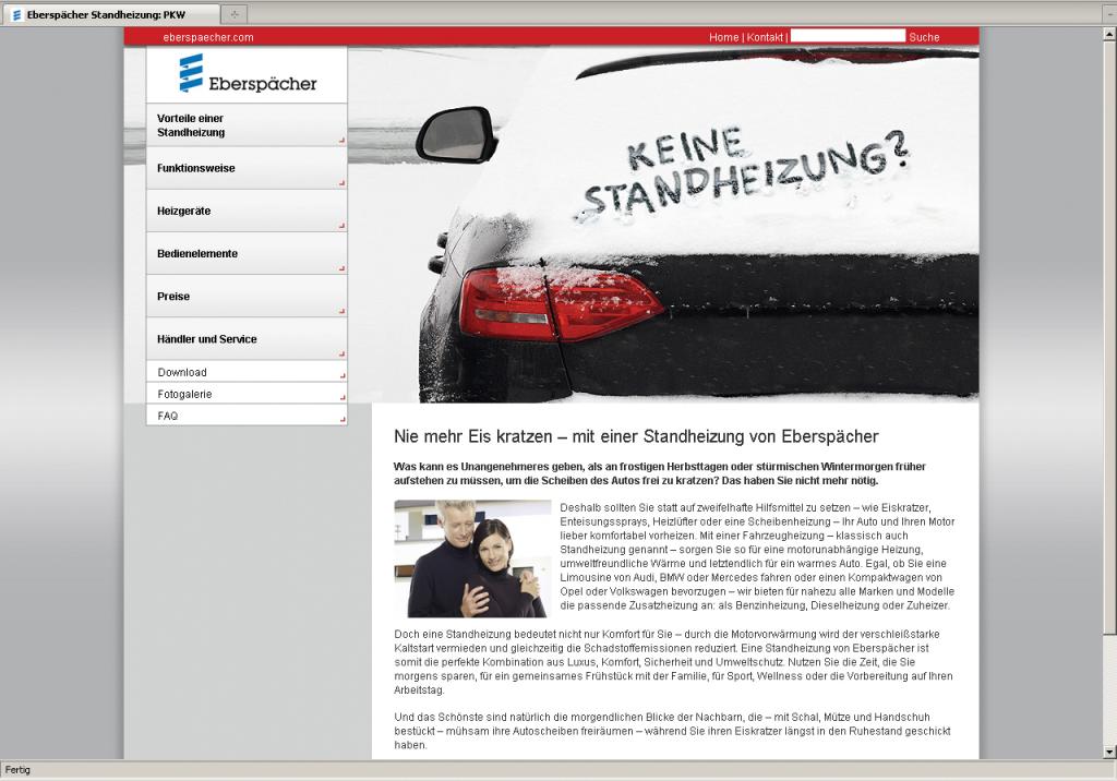 Eberpächer richtet Internetseite zu Standheizungen ein
