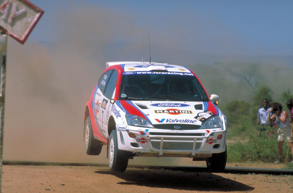 Ford Focus RS WRC der ersten Generation bei der Safarai-Rallye Kenia 1999.