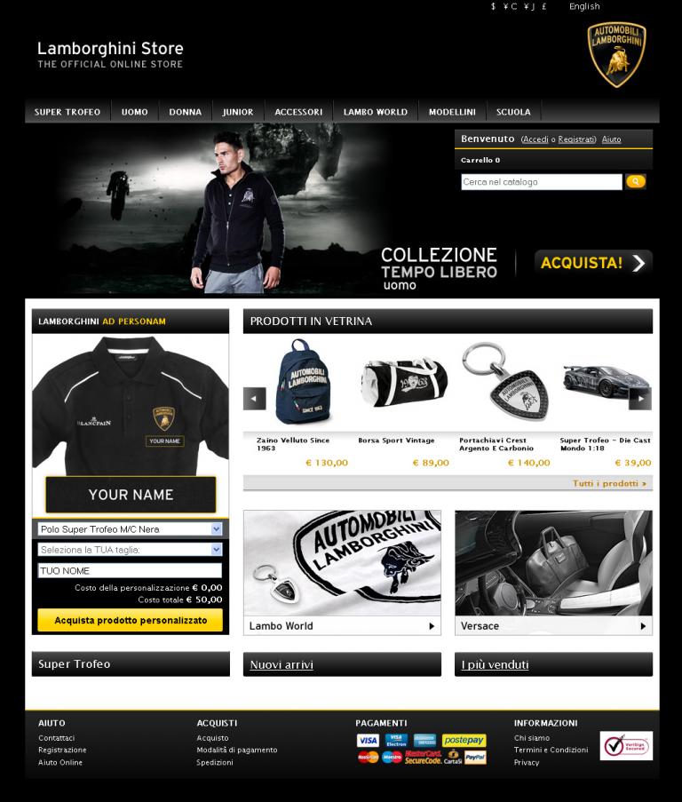 Lamborghini startet E-Commerce-Website