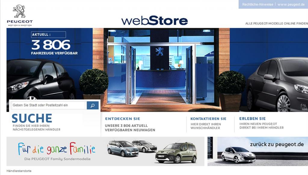Peugeot unterstützt Autosuche im Internet