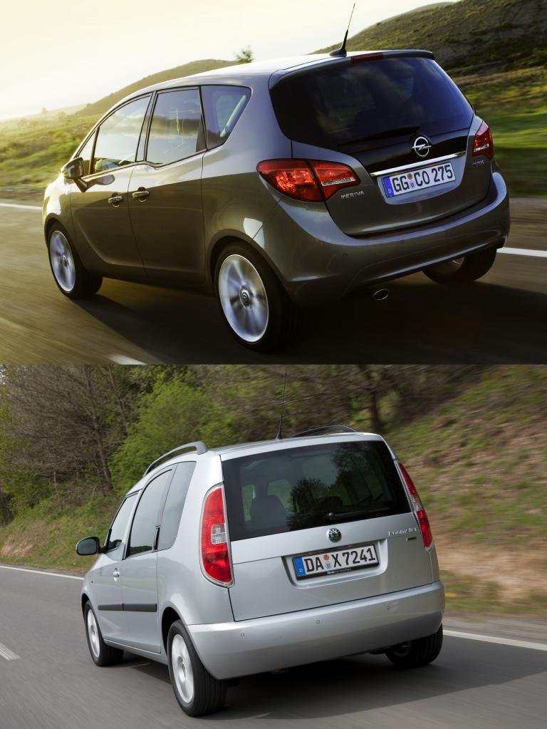 Raumwunder im Vergleich: Opel Meriva gegen Skoda Roomster 