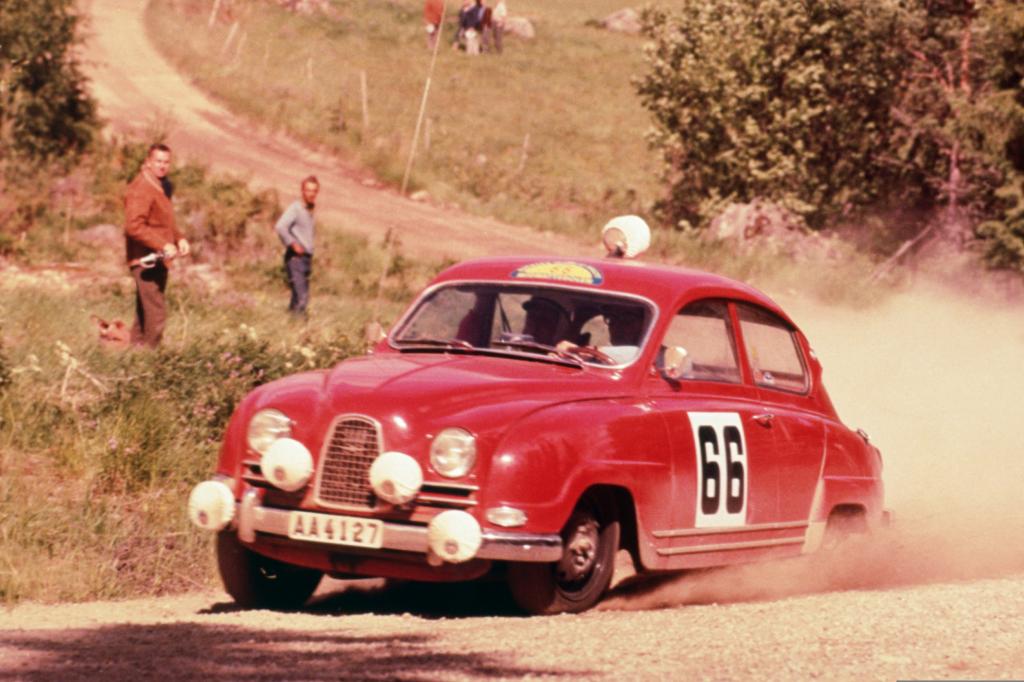 Saab 96 bei der Swedisch Midnight Sun Rallye