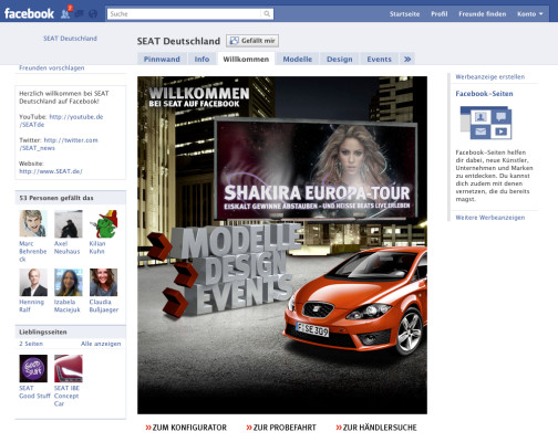 Seat Deutschland startet Facebook-Profil