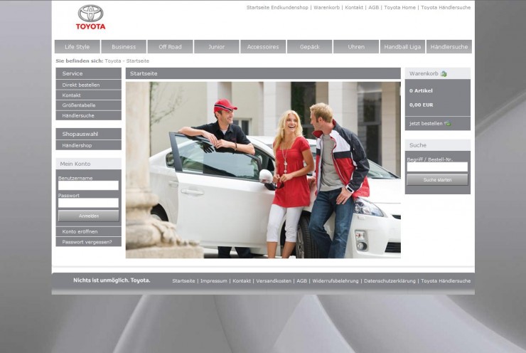 Toyota-Shop ist online