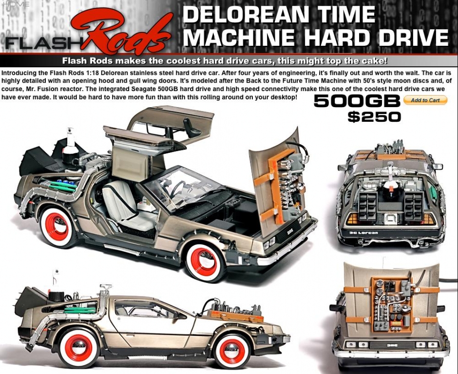 Weihnachtswunsch für Autofans: PC-Festplatte im Stil des DeLorean DMC 12