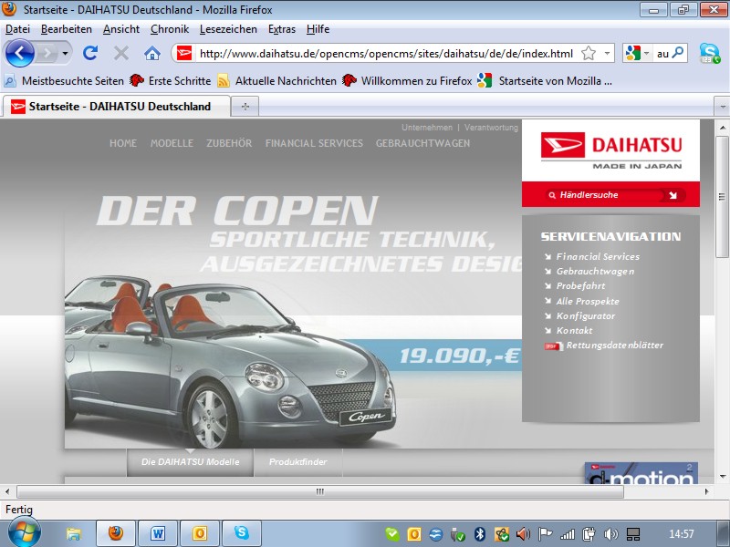 Daihatsu mit neuer Internetpräsenz
