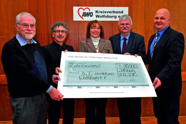Volkswagen-Mitarbeiter spenden an AWO-Kreisverband