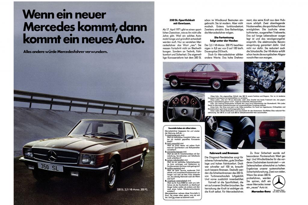 Mercedes Benz SL-Werbung, 1971