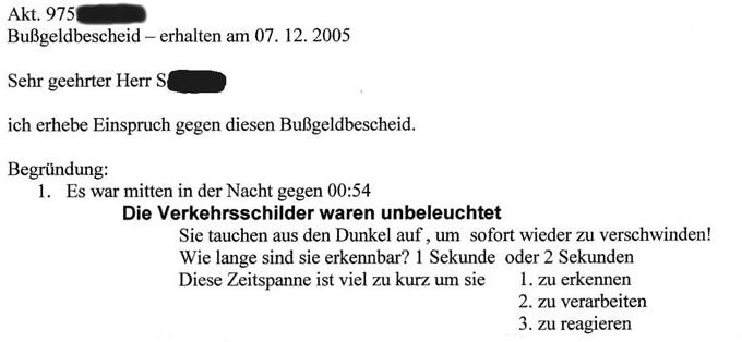 Wie soll man auch im Dunkeln die Schilder sehen können?