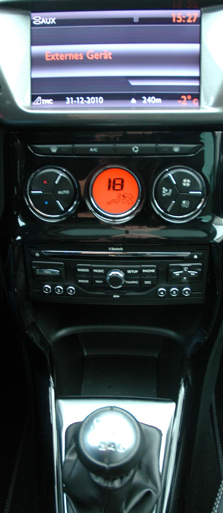 Citroën C3: Blick auf den mittleren Armaturenträger. 