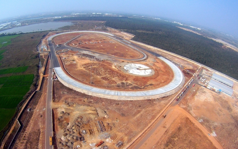 Daimler-Teststrecke in Oragadam bei Chennai.