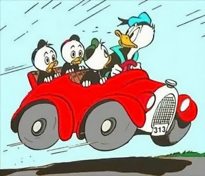 Donald Ducks Auto im Comic