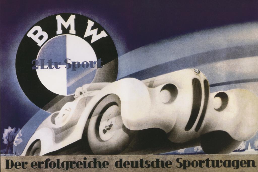 Eine zeitgenössische Werbung für den BMW 328