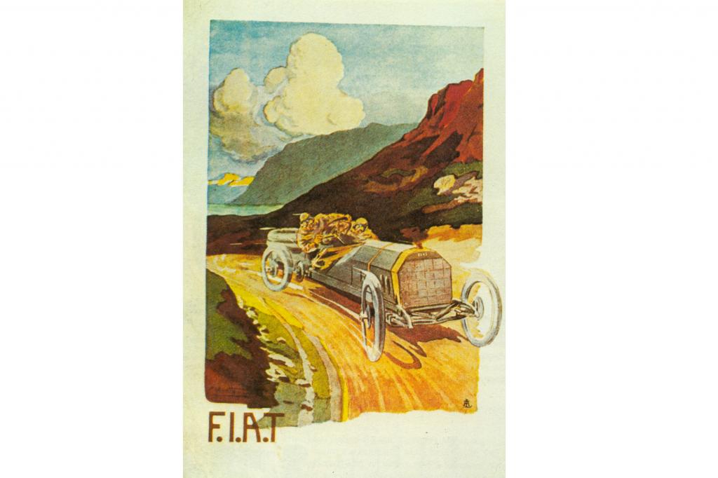 Fiat auf einer Landstraße, 1908