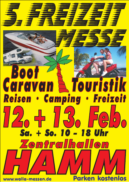 Freizeit Messe Hamm 2011: Verkaufsmesse für Wohnwagen, Reisemobile und Boote
