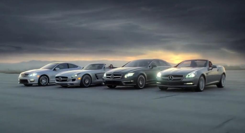 Screenshot: Deutlich zu erkennen - das C 63 AMG Coupé und der SLS AMG Roadster