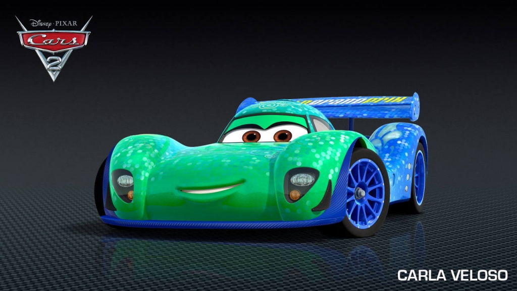 Sehnsüchtig erwartet - Auto.de stellt die neuen Autos aus Cars 2 vor. Die Brasilianerin Carla Veloso sorgt mit ihren heißen (Rennwagen-)Kurven als Le-Motor-Prototyp und einziges weibliches Auto im Feld ebenfalls für Aufsehen auf dem Rallye-Parcours.