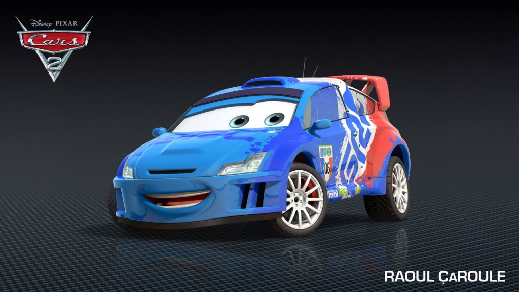 Sehnsüchtig erwartet - Auto.de stellt die neuen Autos aus Cars 2 vor. Ebenfalls Hoffnungen auf den Sieg macht sich Raoul CaRoule, verspoilerter Rallyewagen aus dem Elsaß..
