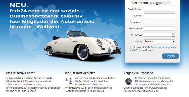 Business-Netzwerk für den Autohandel