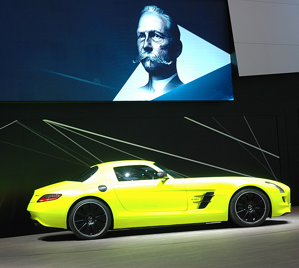 Mercedes in Genf: Was wohl Carl Benz vom Elektro-SLS-AMG halten würde? 